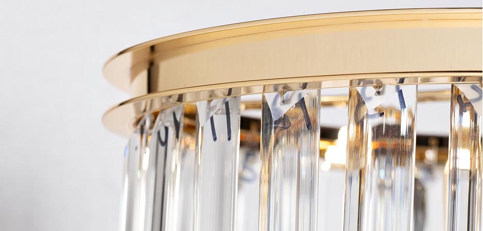 Люстра Retro FROZEN GLASS gold 3 lamp Люстра Retro FROZEN GLASS gold 3 lamp - Loft-Concept во Владивостоке