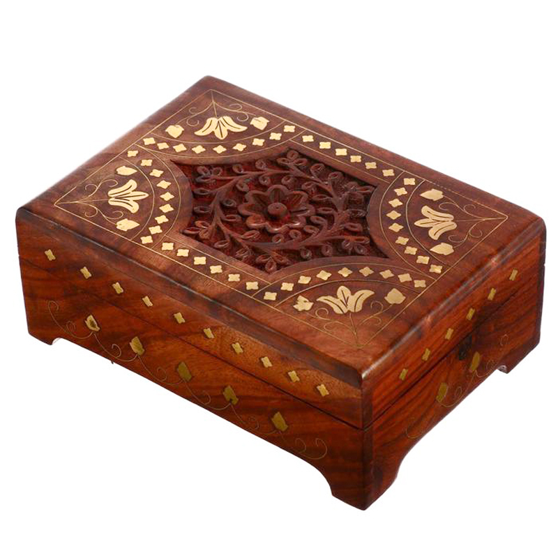 Шкатулка Fulari Indian Inlay Box Коричневый Шкатулка Fulari Indian Inlay Box Коричневый во Владивостоке | Loft Concept
