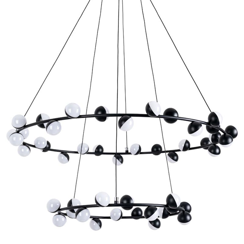 Люстра Vilelme Chandelier black double Черный Люстра Vilelme Chandelier black double Черный во Владивостоке | Loft Concept
