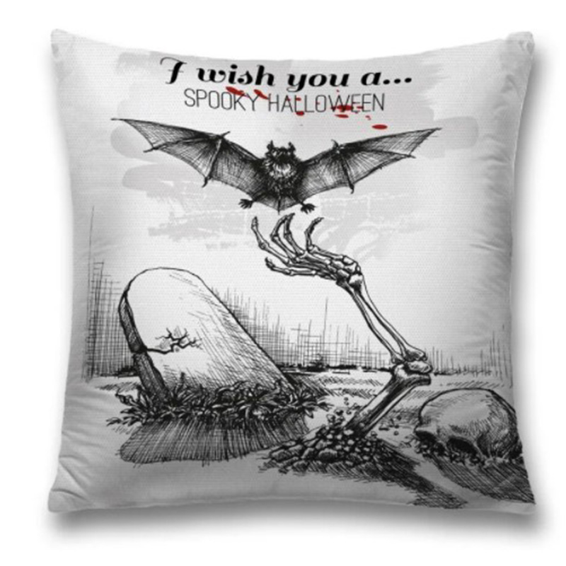 Подушка Spooky Halloween Черный Белый Подушка Spooky Halloween Черный Белый во Владивостоке | Loft Concept