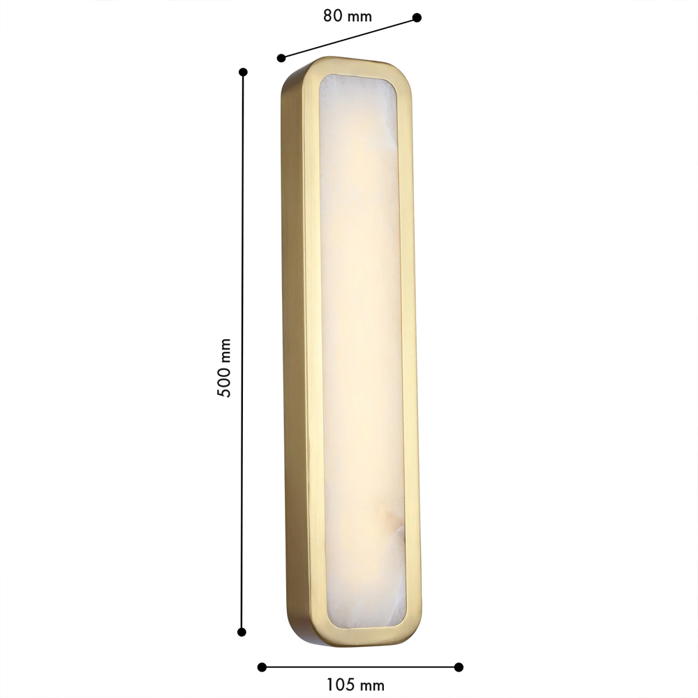 Бра в металлическом корпусе с рассеивателем из бежевого алебастра Cryptocrystalline Stone во Владивостоке
