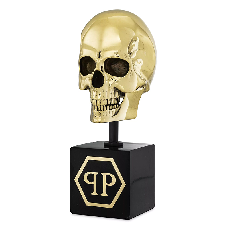 Статуэтка Philipp Plein Gold Skull S Золотой Черный Статуэтка Philipp Plein Gold Skull S Золотой Черный во Владивостоке | Loft Concept
