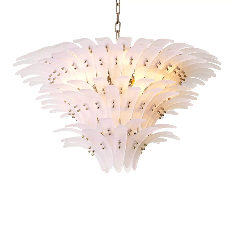 Люстра Philipp Plein Chandelier Bel Air L Белая Белое матовое стекло Хром Люстра Philipp Plein Chandelier Bel Air L Белая Белое матовое стекло Хром во Владивостоке | Loft Concept