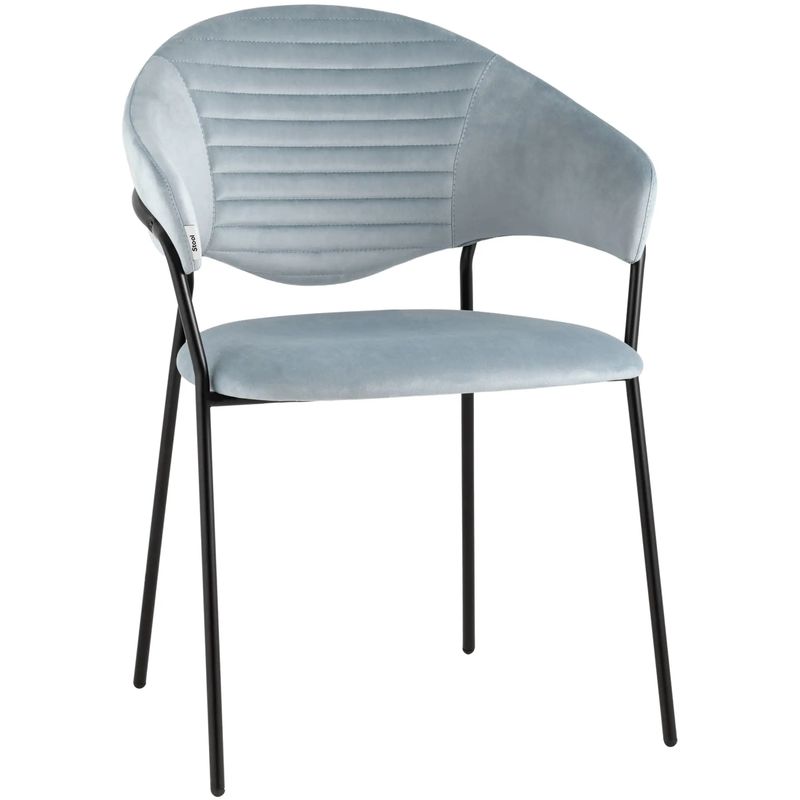 Стул Alexis Chair Пыльно-Голубой Велюр Голубой пастельный Черный Стул Alexis Chair Пыльно-Голубой Велюр Голубой пастельный Черный во Владивостоке | Loft Concept