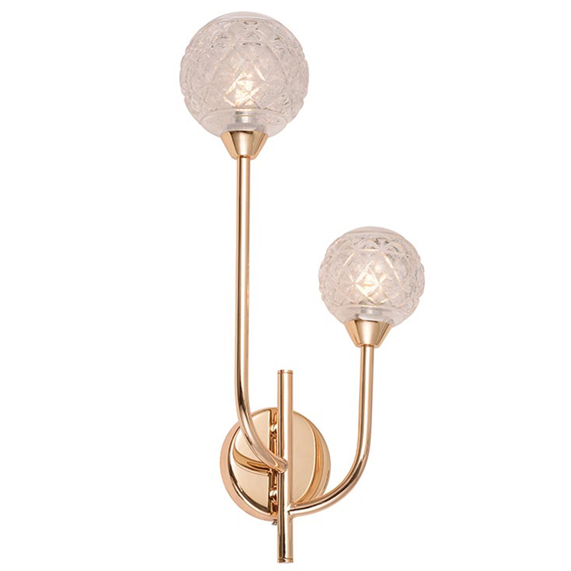 Бра Aella Glass Balls Sconce Прозрачный Золотой во Владивостоке | Loft Concept 