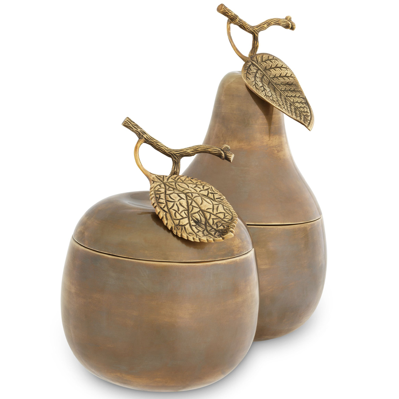 Комплект шкатулок Eichholtz Box Apple & Pear set of 2 brass Винтажная латунь Комплект шкатулок Eichholtz Box Apple & Pear set of 2 brass Винтажная латунь во Владивостоке | Loft Concept