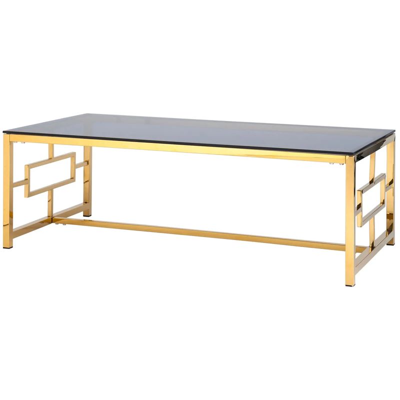 Столик кофейный Milan Tables Gold Золотой Стекло Смок Столик кофейный Milan Tables Gold Золотой Стекло Смок во Владивостоке | Loft Concept