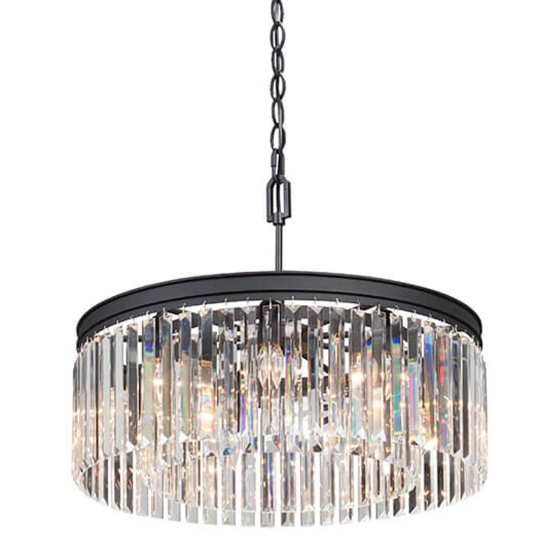 Люстра RH Rhys CLEAR GLASS Prism Round Chandelier прозрачное стекло 40 Черный матовый Люстра RH Rhys CLEAR GLASS Prism Round Chandelier прозрачное стекло 40 Черный матовый во Владивостоке | Loft Concept