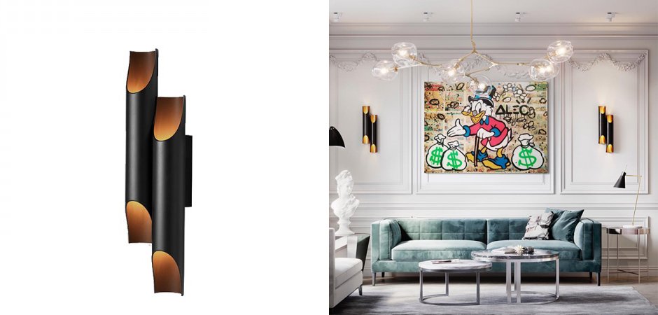 Бра Galliano Double by DELIGHTFULL Black Бра Galliano Double by DELIGHTFULL Black - Loft-Concept во Владивостоке