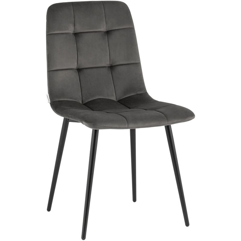 Стул NANCY Chair Темно-Серый Велюр Серый Черный Стул NANCY Chair Темно-Серый Велюр Серый Черный во Владивостоке | Loft Concept