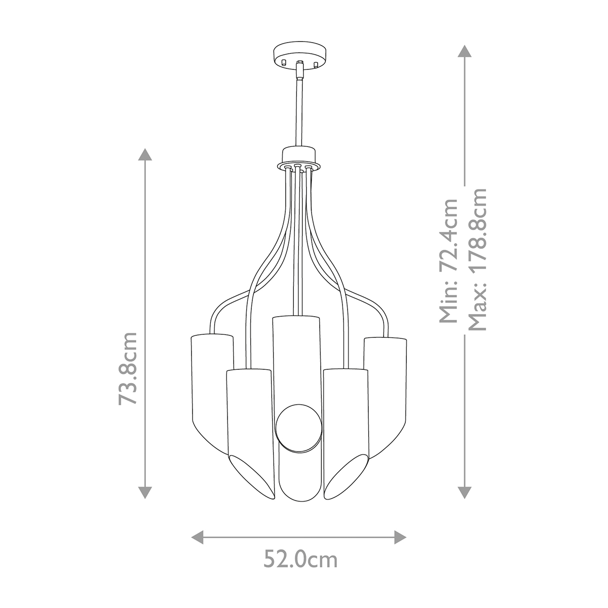 Люстра белого цвета с 6-ю цилиндрическими плафонами Elstead Lighting во Владивостоке