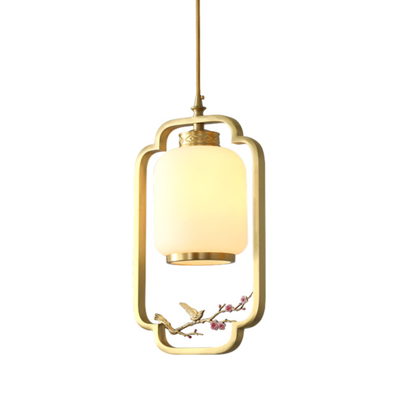 Подвесной светильник Sakura Branch Lantern Chandelier Латунь Белый Розовый Подвесной светильник Sakura Branch Lantern Chandelier Латунь Белый Розовый во Владивостоке | Loft Concept