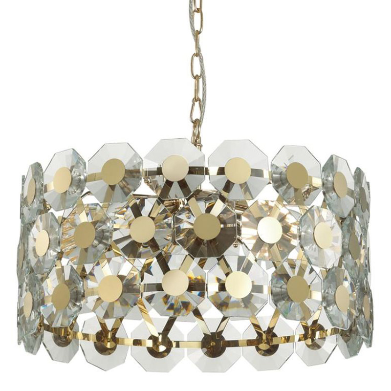 Люстра Crystal Octagons Gold Золотой Прозрачное Стекло Люстра Crystal Octagons Gold Золотой Прозрачное Стекло во Владивостоке | Loft Concept