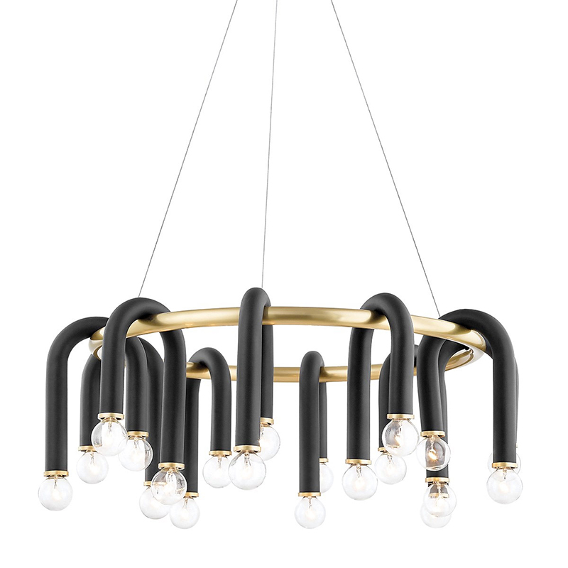 Люстра Paulson floppy chandelier round gold Черный Золотой Люстра Paulson floppy chandelier round gold Черный Золотой во Владивостоке | Loft Concept