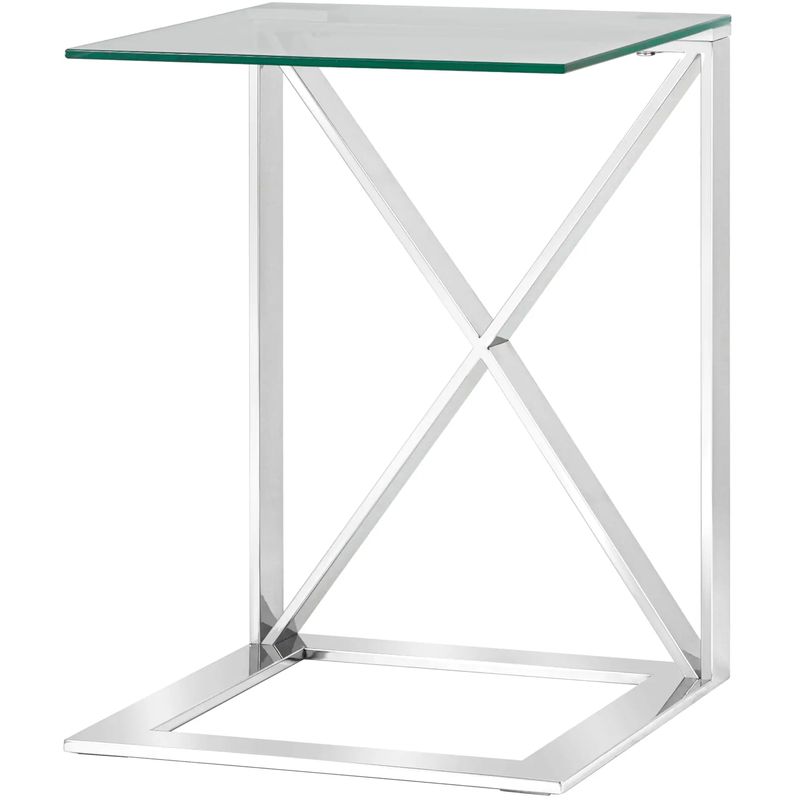 Стол приставной Lanzheron Collection Silver Серебряный Прозрачное Стекло Стол приставной Lanzheron Collection Silver Серебряный Прозрачное Стекло во Владивостоке | Loft Concept