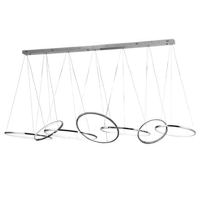 Люстра Ring Connection Horizontal Chandelier Chrome Хром Люстра Ring Connection Horizontal Chandelier Chrome Хром во Владивостоке | Loft Concept