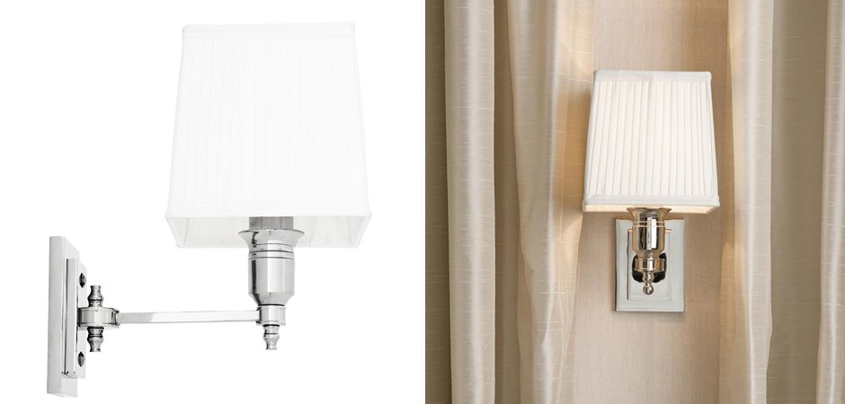Бра Wall Lamp Lexington Single Nickel+White Бра Wall Lamp Lexington Single Nickel+White - Loft-Concept во Владивостоке