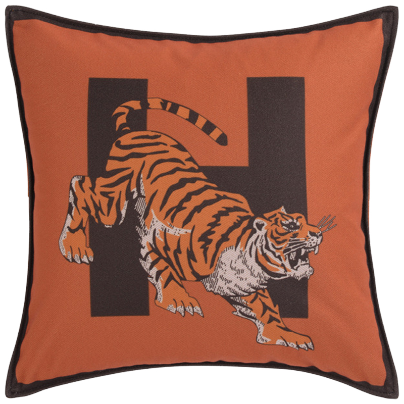 Декоративная подушка Hermes Tiger 170 Оранжевый Коричневый Декоративная подушка Hermes Tiger 170 Оранжевый Коричневый во Владивостоке | Loft Concept