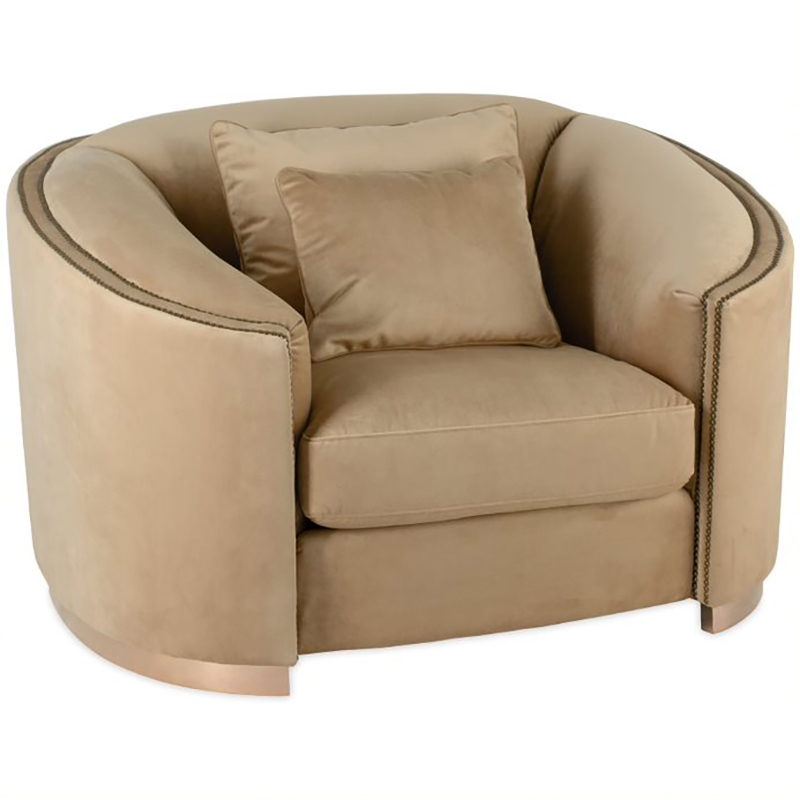Кресло Maynard Armchair Бежево-серый Медь Кресло Maynard Armchair Бежево-серый Медь во Владивостоке | Loft Concept