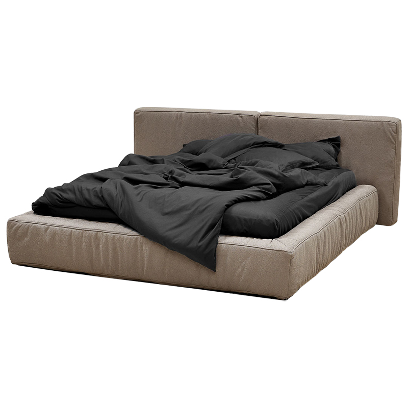 Кровать двуспальная с подъёмным механизмом Madelyn Bed Beige Gray Бежево-серый Кровать двуспальная с подъёмным механизмом Madelyn Bed Beige Gray Бежево-серый во Владивостоке | Loft Concept