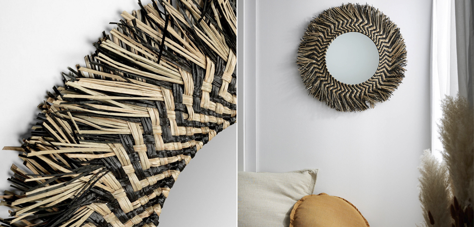 Зеркало сплетенное вручную Handmade Mirror Dark Safari Зеркало сплетенное вручную Handmade Mirror Dark Safari - Loft-Concept во Владивостоке