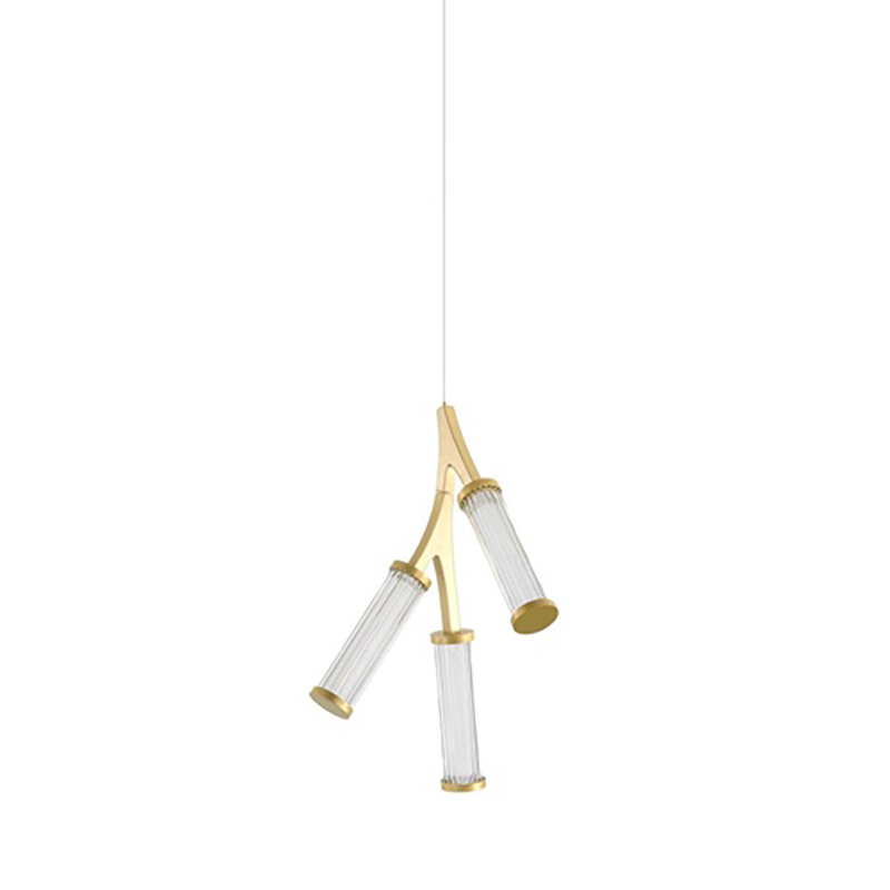 Люстра Cylinder Branches Chandelier Gold 3 Золотой Прозрачный Люстра Cylinder Branches Chandelier Gold 3 Золотой Прозрачный во Владивостоке | Loft Concept