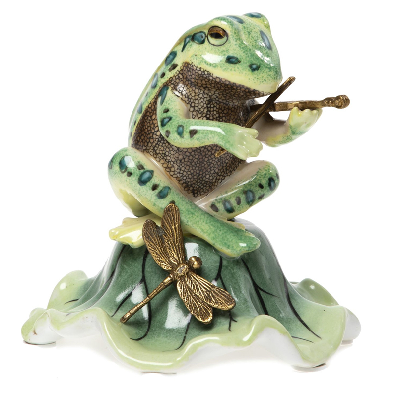 Статуэтка Frog Violinist Зеленый Золотой Статуэтка Frog Violinist Зеленый Золотой во Владивостоке | Loft Concept