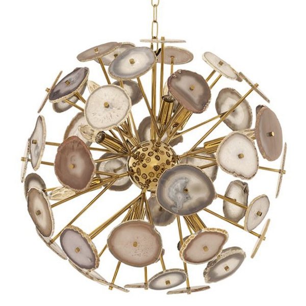 Branquinho Chandelier Agate Глянцевое золото Бежево-серый Branquinho Chandelier Agate Глянцевое золото Бежево-серый во Владивостоке | Loft Concept