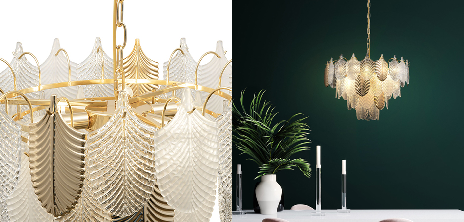 Люстра Feyar Gold Enlarged c Рельефным Стеклом Люстра Feyar Gold Enlarged c Рельефным Стеклом - Loft-Concept во Владивостоке