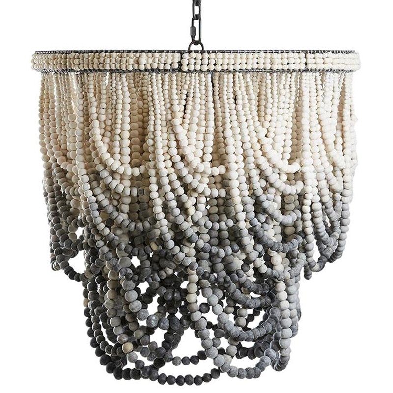 Двухъярусная люстра украшенная круглыми бусинами Gradient Chandelier Grey White Серый Белый Двухъярусная люстра украшенная круглыми бусинами Gradient Chandelier Grey White Серый Белый во Владивостоке | Loft Concept