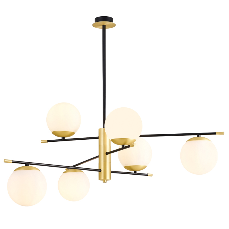 Люстра Черная с Золотом Spike Balls Hanging 6 Lamp Белый Золотой Черный Люстра Черная с Золотом Spike Balls Hanging 6 Lamp Белый Золотой Черный во Владивостоке | Loft Concept