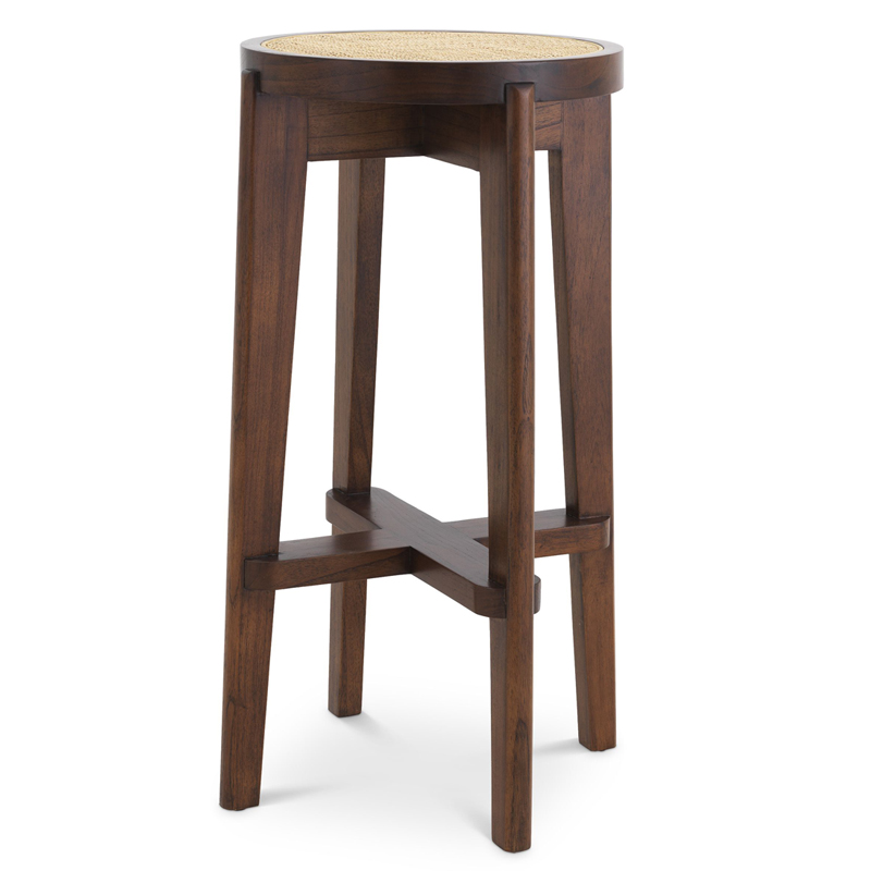 Барный стул Eichholtz Bar Stool Dareau brown Бежевый Коричневый во Владивостоке | Loft Concept 