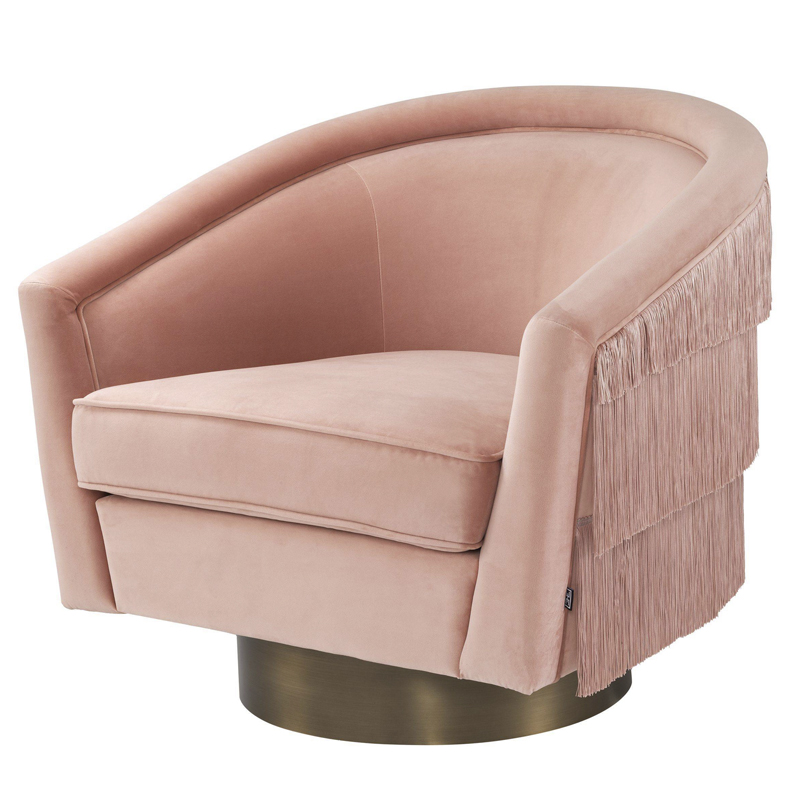 Кресло Eichholtz Swivel Chair Le Vante Savona nude Розовый пастельный Матовая латунь Кресло Eichholtz Swivel Chair Le Vante Savona nude Розовый пастельный Матовая латунь во Владивостоке | Loft Concept