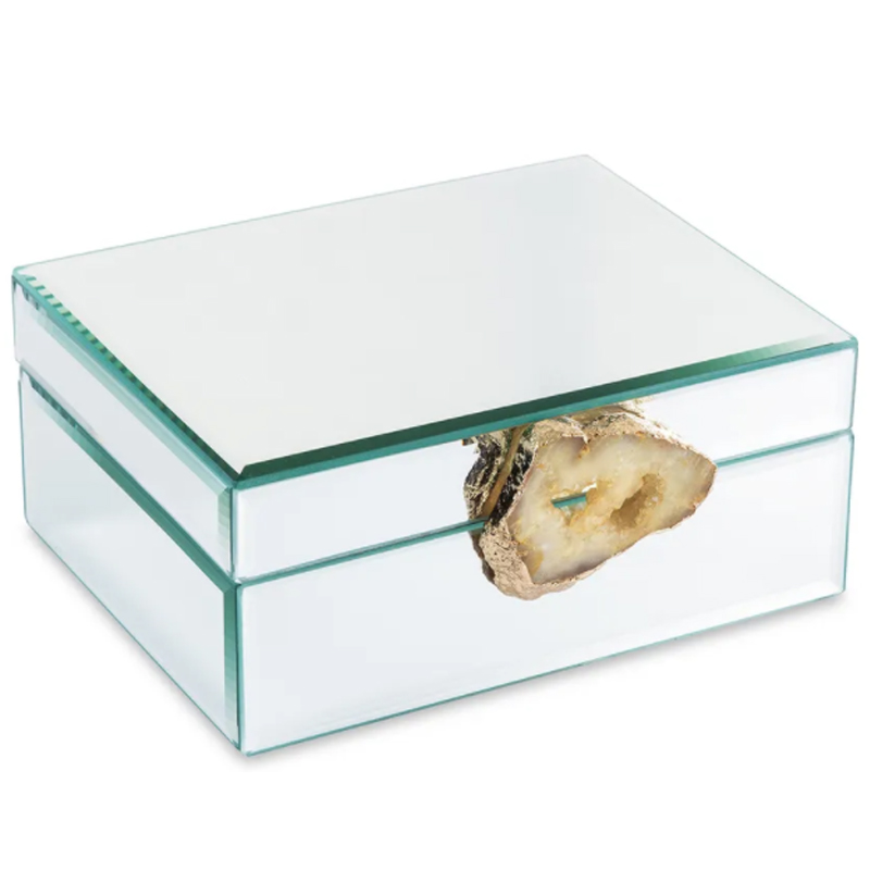 Шкатулка Glass Agate Box Зеркало Бежевый Шкатулка Glass Agate Box Зеркало Бежевый во Владивостоке | Loft Concept