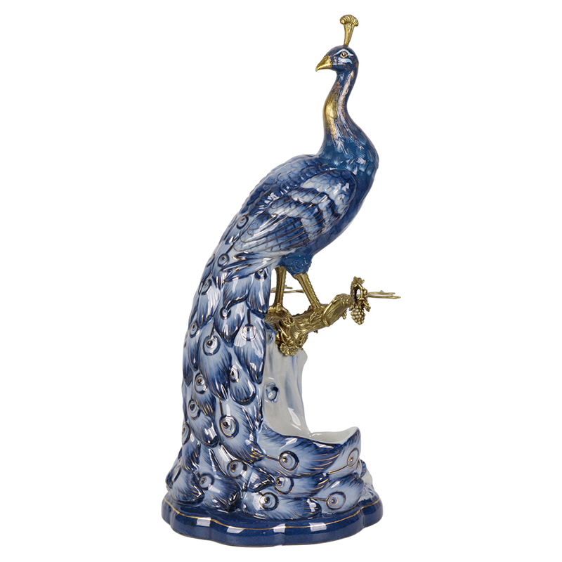 Статуэтка Peacock Blue White Синий Белый Бронза Статуэтка Peacock Blue White Синий Белый Бронза во Владивостоке | Loft Concept