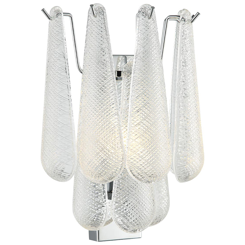 Бра Textured Glass Drops Wall Lamp Хром Белый во Владивостоке | Loft Concept 