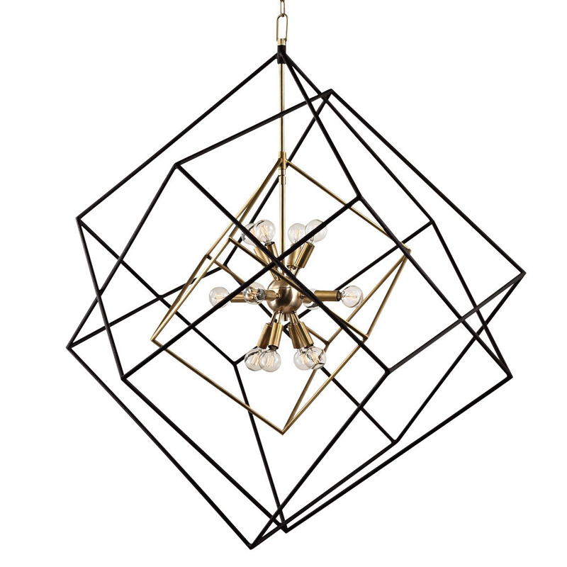 Люстра CUBIST Pendant Black and Gold 9 lamp Золотой Черный Люстра CUBIST Pendant Black and Gold 9 lamp Золотой Черный во Владивостоке | Loft Concept