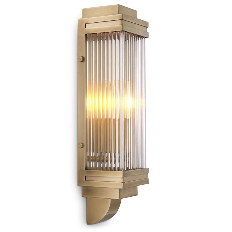 Бра Eichholtz Wall Lamp Bassett Латунь Прозрачное Стекло во Владивостоке | Loft Concept 