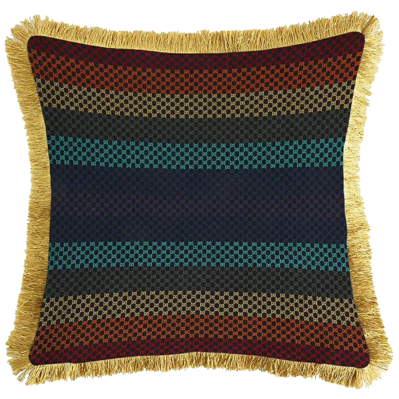 Декоративная подушка Cтиль Gucci Stripes Мульти Золотой Декоративная подушка Cтиль Gucci Stripes Мульти Золотой во Владивостоке | Loft Concept