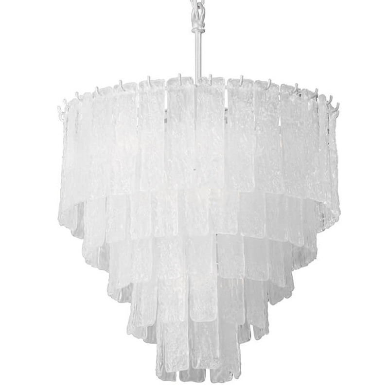 Люстра подвесная Textured Glass Chandelier Белое матовое стекло Люстра подвесная Textured Glass Chandelier Белое матовое стекло во Владивостоке | Loft Concept