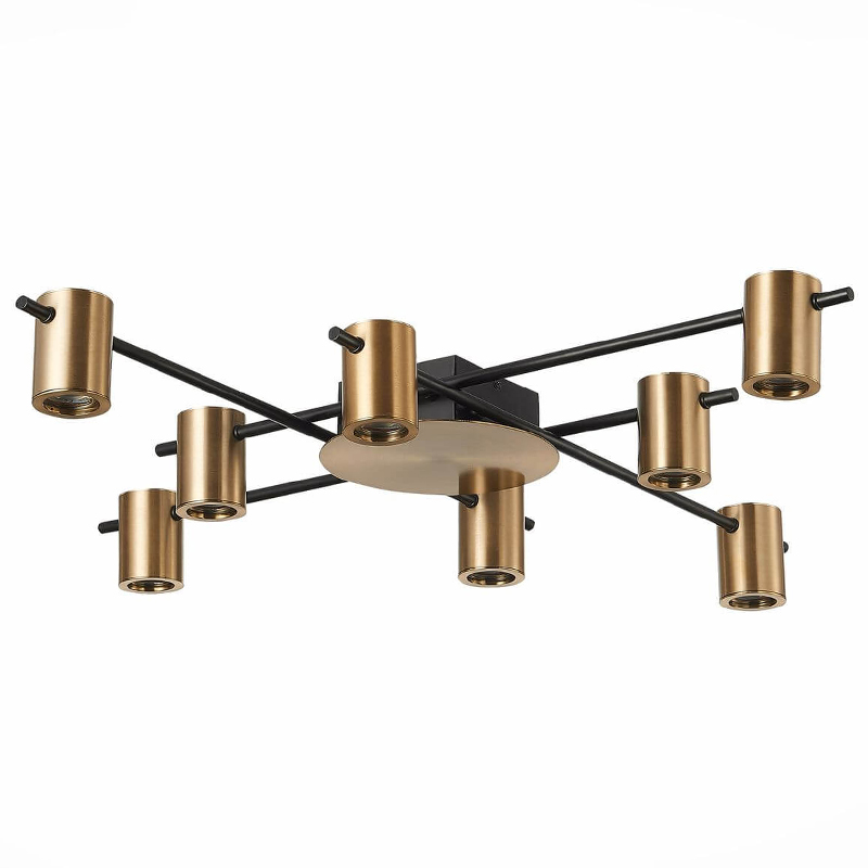 Потолочный светильник Aigle Ceiling Light 8 Латунь Черный во Владивостоке | Loft Concept 