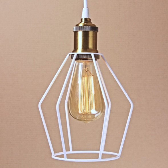 Подвесной светильник Wire Cage Pendant Trew White Белый Подвесной светильник Wire Cage Pendant Trew White Белый во Владивостоке | Loft Concept