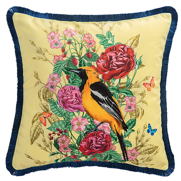 Декоративная подушка Bird in Flowers Мульти Декоративная подушка Bird in Flowers Мульти во Владивостоке | Loft Concept