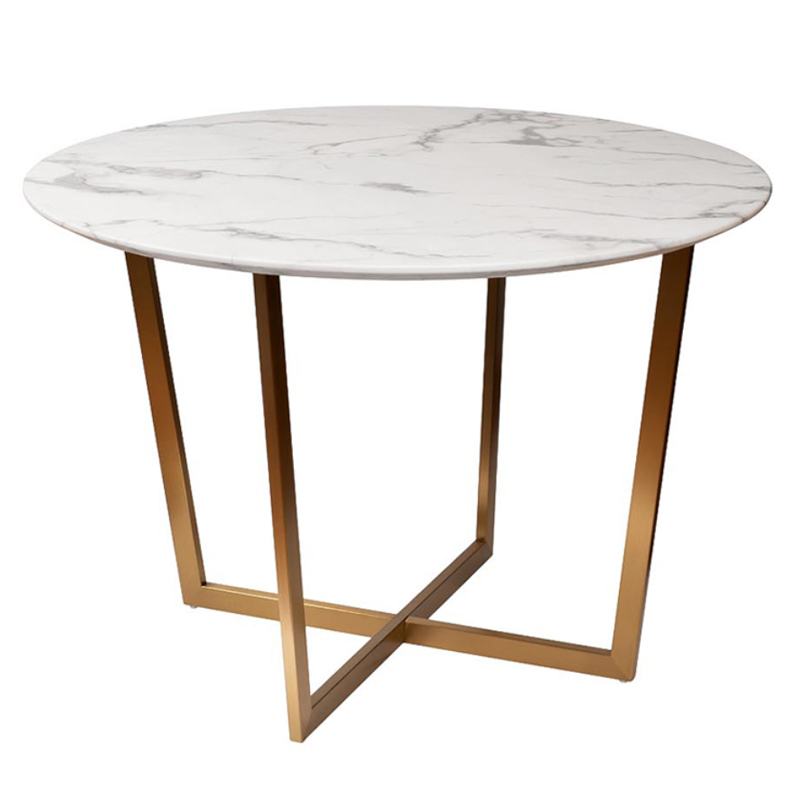 Обеденный стол Dining table Jacques round white Белый Золотой во Владивостоке | Loft Concept 