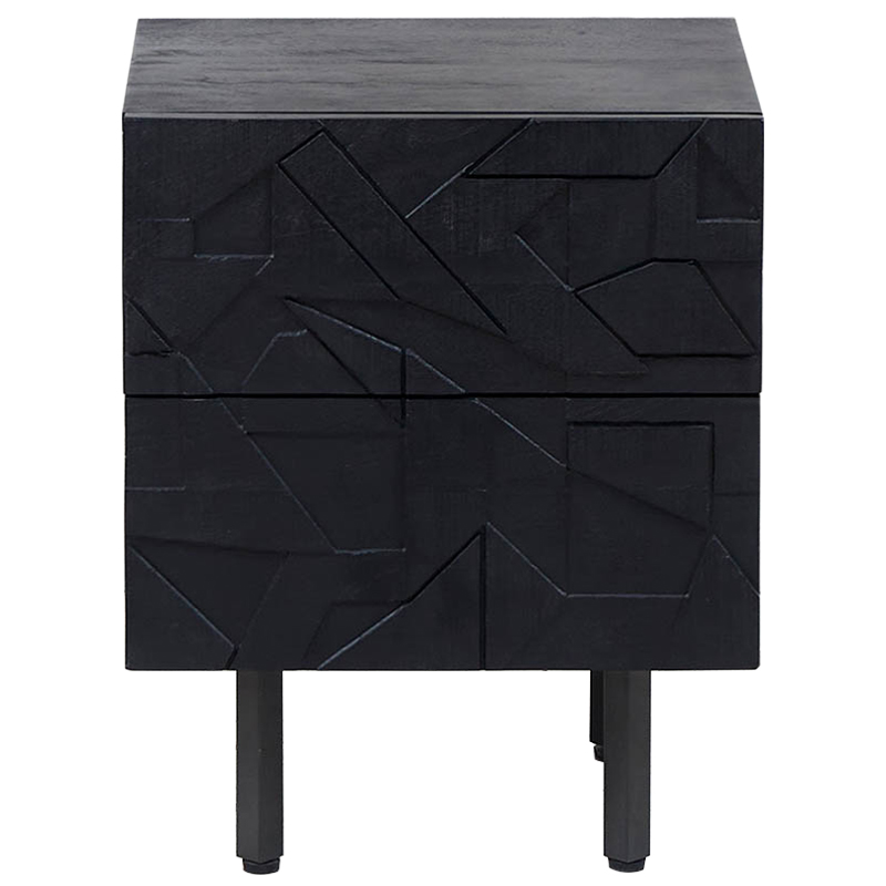 Тумба Polygonal Ornament Nightstand Черный Тумба Polygonal Ornament Nightstand Черный во Владивостоке | Loft Concept