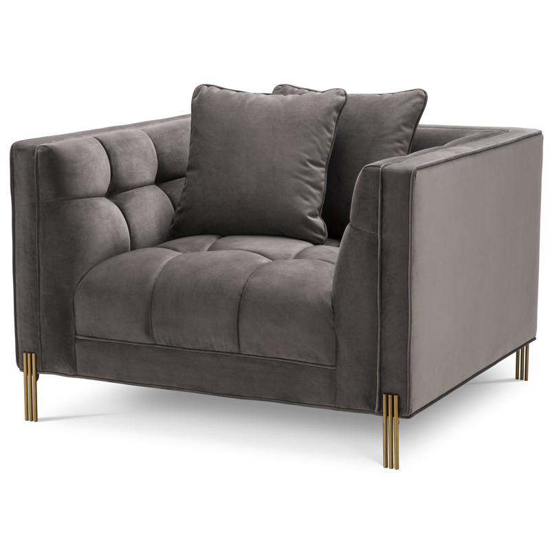 Кресло Eichholtz Chair Sienna grey Серый Латунь Кресло Eichholtz Chair Sienna grey Серый Латунь во Владивостоке | Loft Concept