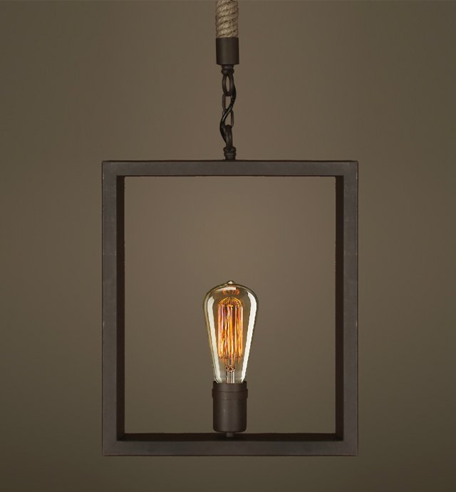 Подвесной светильник Quadrate Loft Rope Light Коричневый Подвесной светильник Quadrate Loft Rope Light Коричневый во Владивостоке | Loft Concept