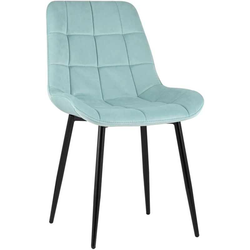 Стул NANCY Chair Светло-Голубой Велюр Светло-голубой Черный во Владивостоке | Loft Concept 