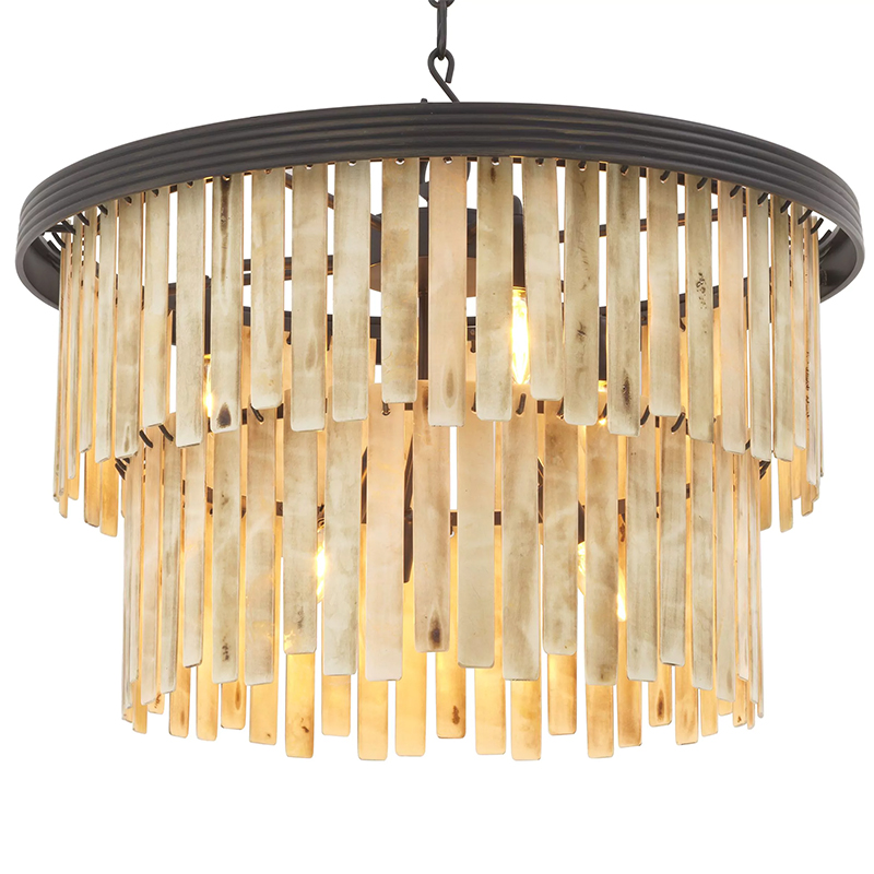 Люстра Eichholtz Chandelier Arizona S Темная бронза Бежевый во Владивостоке | Loft Concept 