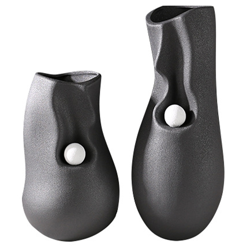 Ваза Molecule Collection Rhea Black Vase Черный Белый Ваза Molecule Collection Rhea Black Vase Черный Белый во Владивостоке | Loft Concept